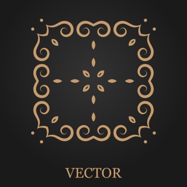 Logo tasarım şablonu, yaratıcı monogram, amblem, mono satırı dekoratif simgesi, vektör çizim soyut.