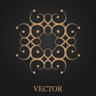 Logo tasarım şablonu, yaratıcı monogram, amblem, mono satırı dekoratif simgesi, vektör çizim soyut.