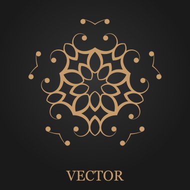 Logo tasarım şablonu, yaratıcı monogram, amblem, mono satırı dekoratif simgesi, vektör çizim soyut.