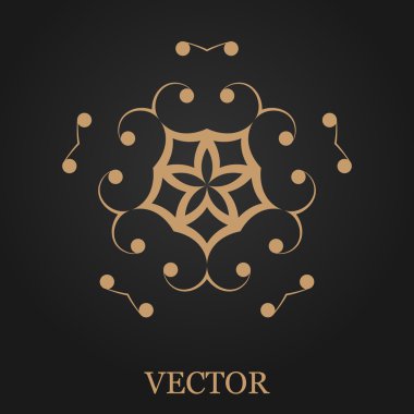 Logo tasarım şablonu, yaratıcı monogram, amblem, mono satırı dekoratif simgesi, vektör çizim soyut.