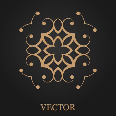 Logo tasarım şablonu, yaratıcı monogram, amblem, mono satırı dekoratif simgesi, vektör çizim soyut.