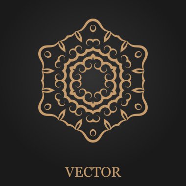 Logo tasarım şablonu, yaratıcı monogram, amblem, mono satırı dekoratif simgesi, vektör çizim soyut.