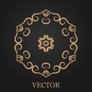 Logo tasarım şablonu, yaratıcı monogram, amblem, mono satırı dekoratif simgesi, vektör çizim soyut.