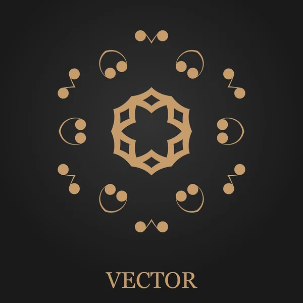 Plantilla de diseño de logotipo, monograma creativo, emblema redondo abstracto, icono decorativo de línea mono, ilustración vectorial . — Vector de stock