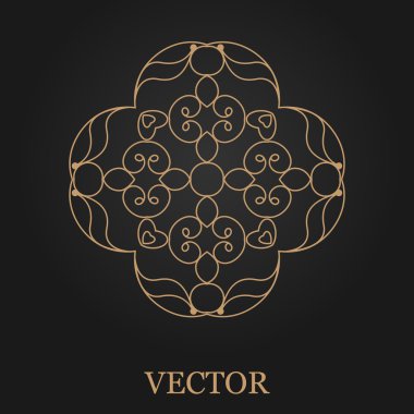 Logo tasarım şablonu, yaratıcı monogram, amblem, mono satırı dekoratif simgesi, vektör çizim soyut.