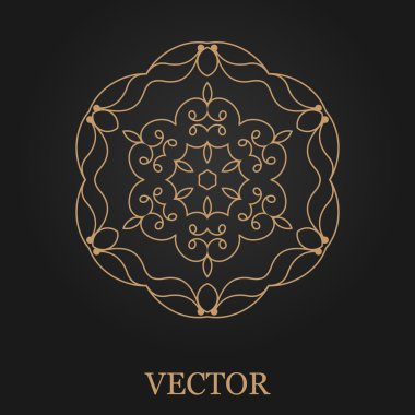 Logo tasarım şablonu, yaratıcı monogram, amblem, mono satırı dekoratif simgesi, vektör çizim soyut.