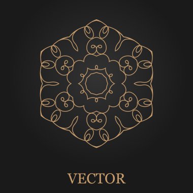 Logo tasarım şablonu, yaratıcı monogram, amblem, mono satırı dekoratif simgesi, vektör çizim soyut.