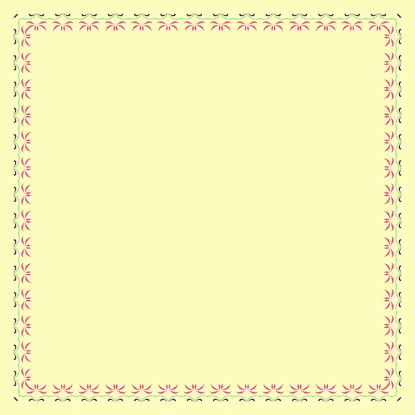 Floral frame, yellow background — Stock Vector