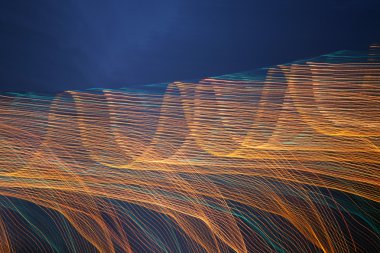 Soyut gece ışık dalga çizgi