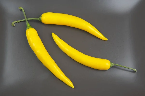 Peperoncino Caldo Giallo Piatto Pepe Alimenti Base Vitamine Vegetali — Foto Stock