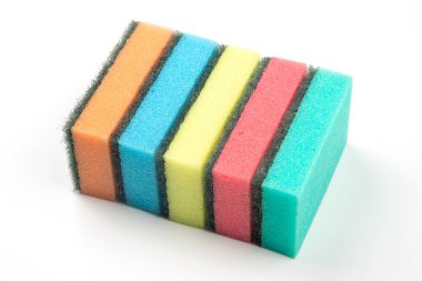 Bulaşık yıkamak için renkli bez. Temizlik ve temizlik