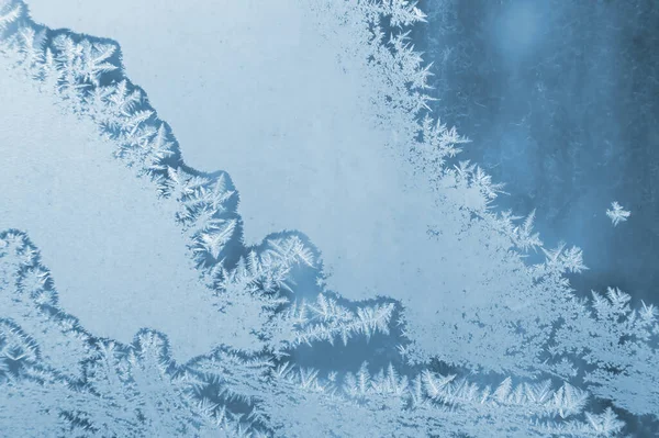 Pencere Camında Buzlu Izler Var Yakın Plan Doğal Dokular Arka — Stok fotoğraf
