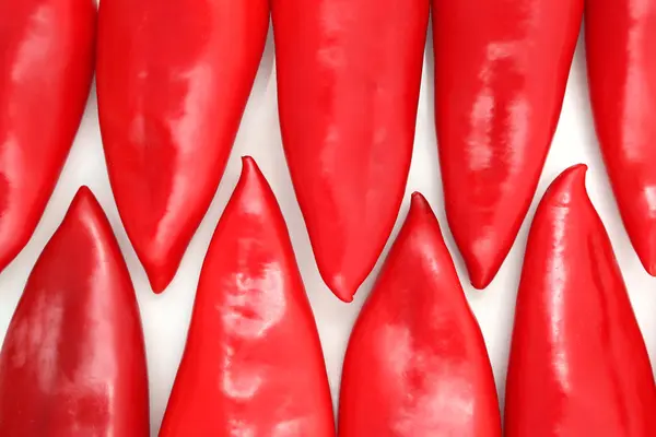在白色背景上的红色甜椒一组 — 图库照片
