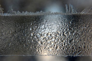 Kış penceresindeki alışılmadık don.