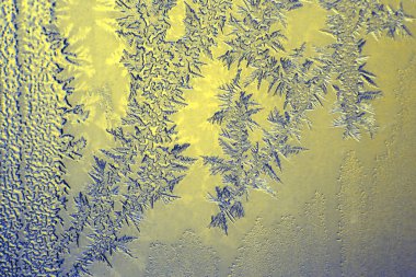 Kış penceresindeki alışılmadık don.