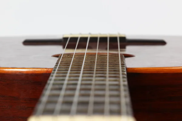 Um fragmento de closeup guitarra clássica — Fotografia de Stock