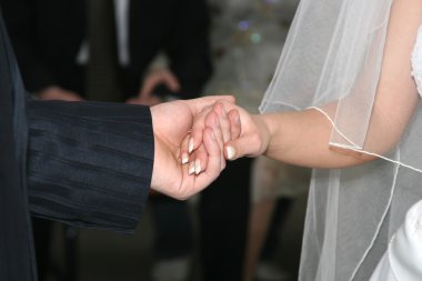 damat gelin el closeup tarafından tutar.