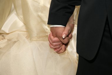 damat gelin el closeup tarafından tutar.