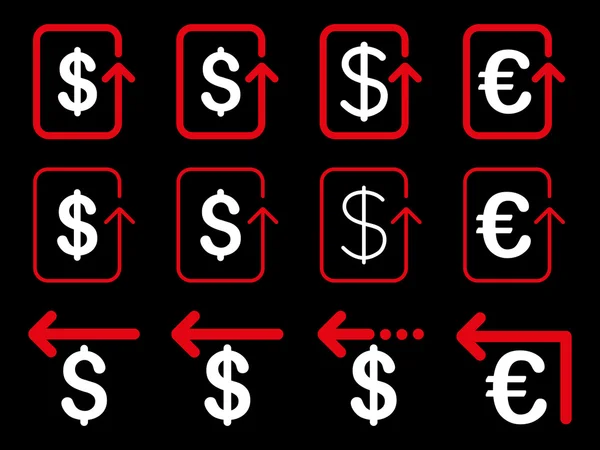 Dolar ve Euro düz vektör Icon Set geri ödeme — Stok Vektör