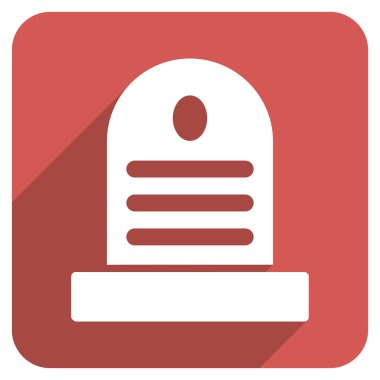 Uzun gölge ile kaldırıldı olarak işaretleme düz yuvarlak kare simgesi