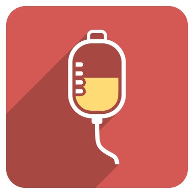 Uzun gölge ile terapi damlalık düz yuvarlak kare simgesi