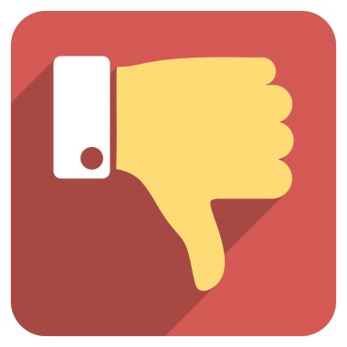 Uzun gölge ile düz yuvarlak kare simgesi aşağı parmak