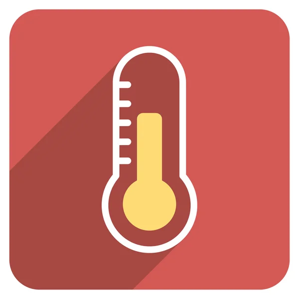 Temperatury płaski zaokrąglony kwadrat ikona z długi cień — Wektor stockowy