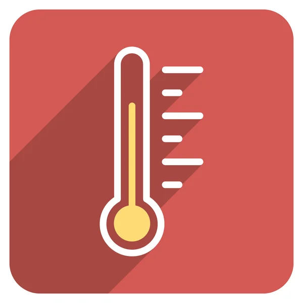 Temperature Level Flat Rounded Square Icon with Long Shadow — Wektor stockowy