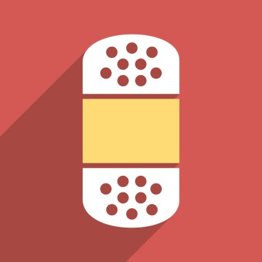 Alçı düz Longshadow kare simgesi