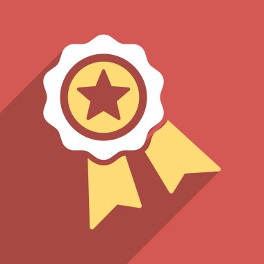 Star Quality Seal Flat Longshadow Square Icon