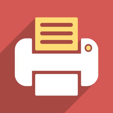 Print Flat Longshadow Square Icon