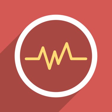 Pulse Monitoring Flat Longshadow Square Icon
