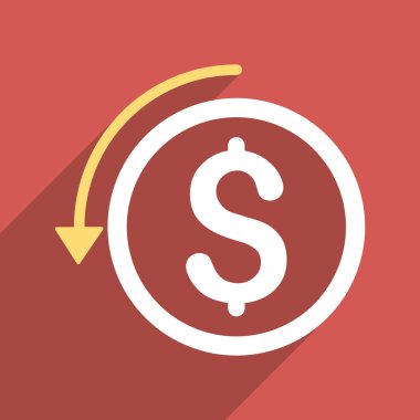 Geri ödeme düz Longshadow kare simgesi