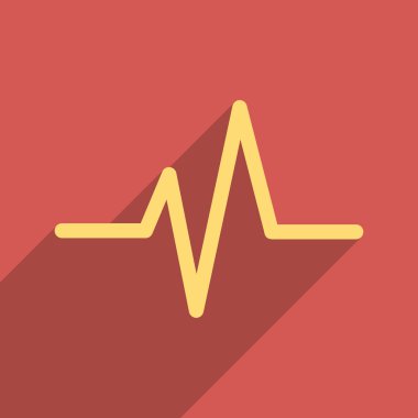 Darbe düz Longshadow kare simgesi