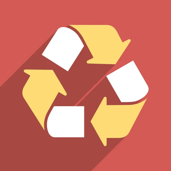 リサイクル フラット Longshadow 四角形のアイコン — ストックベクタ