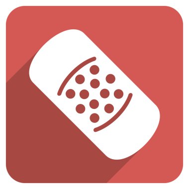 Patch Flat Rounded Square Icon with Long Shadow