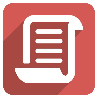 Kağıt rulo düz yuvarlak kare simgesi uzun gölge ile