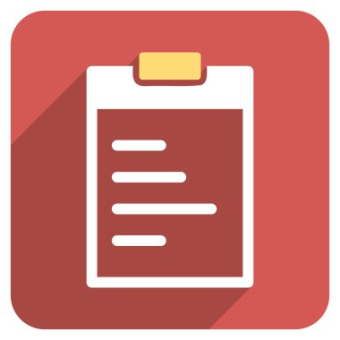 Uzun gölge ile pad metin düz yuvarlak kare simgesi