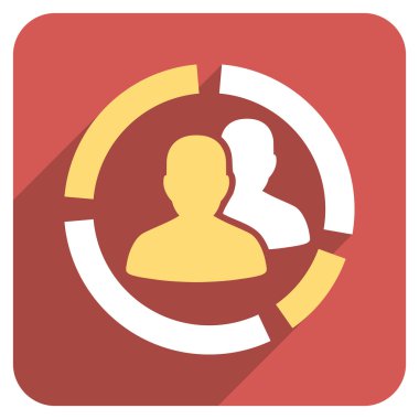 Uzun gölge ile hasta diyagramı düz yuvarlak kare simgesi