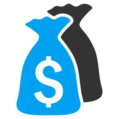 Para çantaları düz vektör simgesi