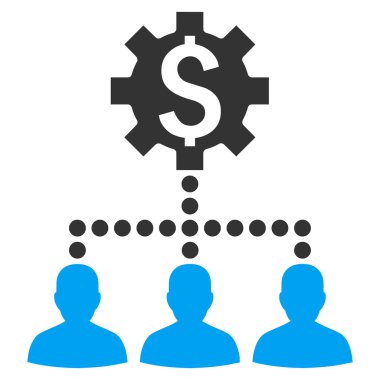 Endüstriyel banka müşterilerine vektör simge düz