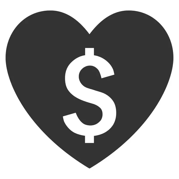 Bezahlten Liebe flachen Vektor Symbol — Stockvektor