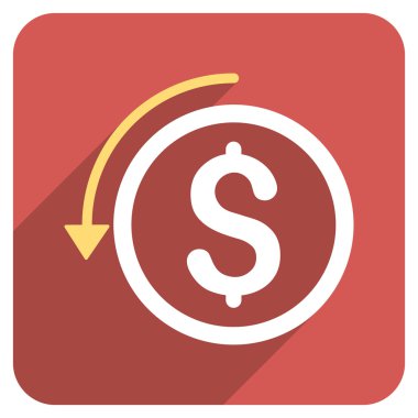 Düz yuvarlak kare simgesi uzun gölge ile iade