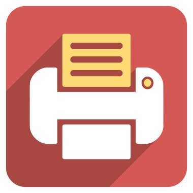 Uzun gölge ile kare simgesini yazdırma düz yuvarlak