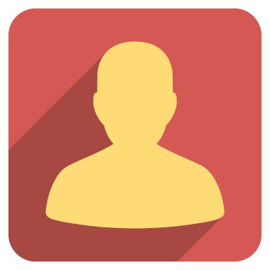 Uzun gölge ile kullanıcı düz yuvarlak kare simgesi