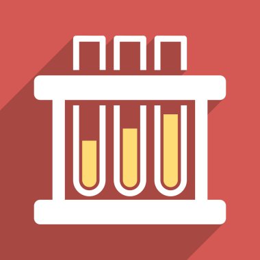 Test tüpleri düz Longshadow kare simgesi