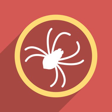 Örümcek düz Longshadow kare simgesi