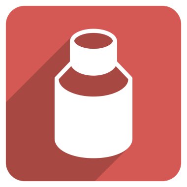 Uzun gölge ile phial düz yuvarlak kare simgesi