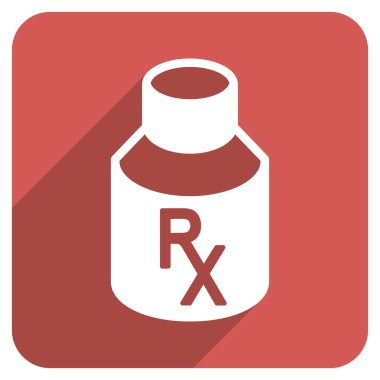 Alış irsaliyesi şişe düz yuvarlak kare simgesi uzun gölge ile