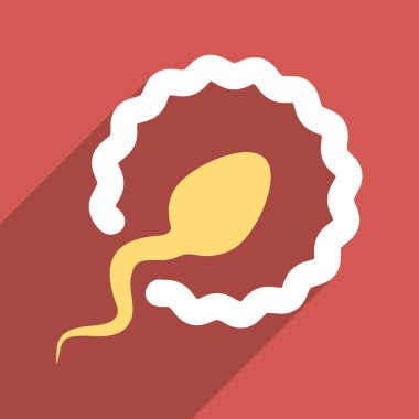 Sperm penetrasyon düz Longshadow kare simgesi